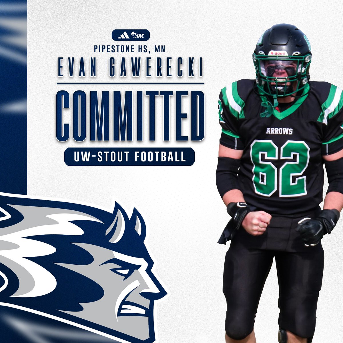 Evan Gawerecki (@gawereckie_25) on Twitter photo #AGTG After talking with my family and lots of prayer, I have decided to commit to UW-Stout
<a href="/CoachDeBo76/">Derek Branch</a> <a href="/BlueDevil_HC/">Clayt Birmingham</a> @TYaeggi_UWStout <a href="/OJW_Scouting/">PrepRedzone Oliver</a> <a href="/UWStoutFootball/">UW-Stout Football</a> #AGTG After talking with my family and lots of prayer, I have decided to commit to UW-Stout
<a href="/CoachDeBo76/">Derek Branch</a> <a href="/BlueDevil_HC/">Clayt Birmingham</a> @TYaeggi_UWStout <a href="/OJW_Scouting/">PrepRedzone Oliver</a> <a href="/UWStoutFootball/">UW-Stout Football</a>