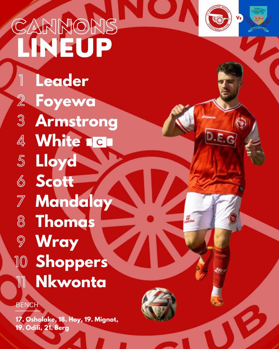 Harry Biggs (@hb1109biggz) on Twitter photo π΄ <a href="/CannonsWoodFC/">Cannons Wood FC</a> TEAM βͺοΈ
<a href="/AdamConnolly01/">Adam Connolly</a> names his side to take on Dunmow Town at Parkside tonight under the lights π¦
π Wray Up Top
β‘οΈ Foyewa At The Back
Β©οΈ White Is Skipper
#COYWOODS | <a href="/ThurlowNunnL/">TNL</a> <a href="/MrDtAFC/">MR DT</a> <a href="/Lheureuxmenga9/">MENGA</a> π΄ <a href="/CannonsWoodFC/">Cannons Wood FC</a> TEAM βͺοΈ
<a href="/AdamConnolly01/">Adam Connolly</a> names his side to take on Dunmow Town at Parkside tonight under the lights π¦
π Wray Up Top
β‘οΈ Foyewa At The Back
Β©οΈ White Is Skipper
#COYWOODS | <a href="/ThurlowNunnL/">TNL</a> <a href="/MrDtAFC/">MR DT</a> <a href="/Lheureuxmenga9/">MENGA</a>