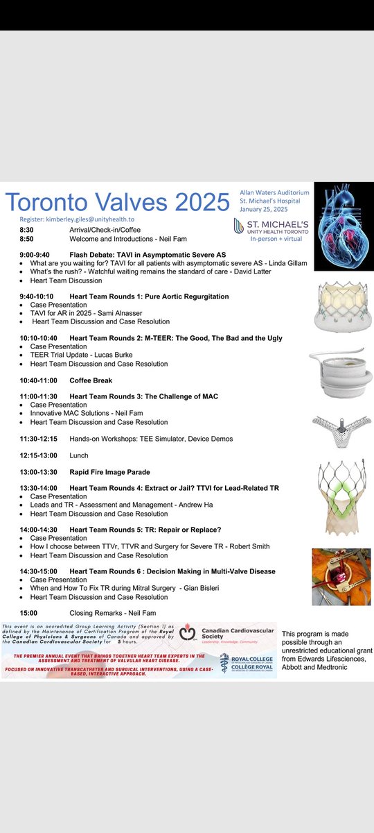 JOIN US TOMORROW for Toronto Valves! In person or virtual:
ca01web.zoom.us/j/67140119674?…
Great debates and cases!
See you at St. Mike’s!!