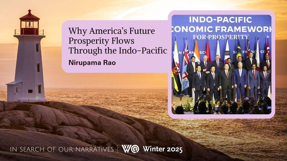 Against the backdrop of US-China competition and growing regional influence, <a href="/NMenonRao/">Nirupama Menon Rao 🇮🇳</a> writes about the crucial role of the Indo-Pacific in securing America’s future prosperity. Read more in In Search of Our Narratives 

#GuidingNarratives 

buff.ly/40Nbi00