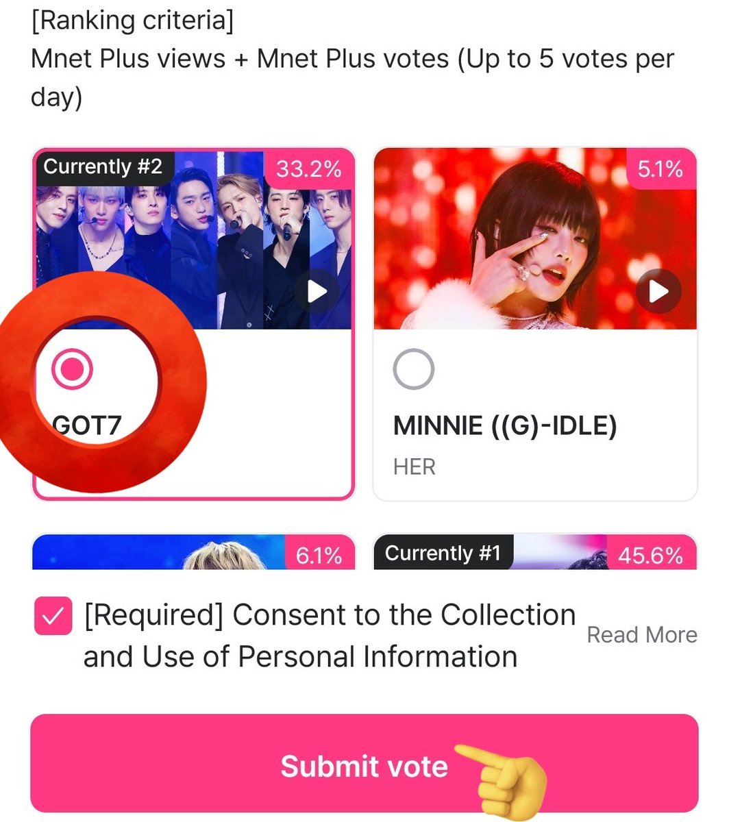 TeamG7Peru's tweet photo. También hay una 2da votacion en esa app sobre el Stage de la semana de Mcountdown.

También pueden votar 5 veces por día.
📎https://t.co/XAjvAFeQwk

#GOT7 @GOT7Official #GOT7_PYTHON https://t.co/CyefSkf4Qn