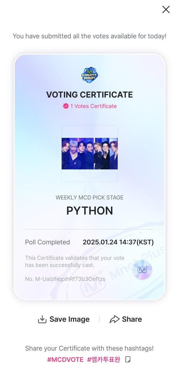 TeamG7Peru's tweet photo. También hay una 2da votacion en esa app sobre el Stage de la semana de Mcountdown.

También pueden votar 5 veces por día.
📎https://t.co/XAjvAFeQwk

#GOT7 @GOT7Official #GOT7_PYTHON https://t.co/CyefSkf4Qn