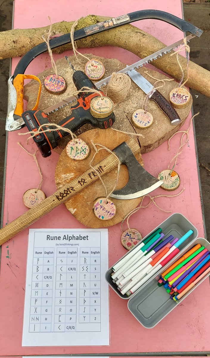 rootstofruit202's tweet photo. Y5 @OasisBoulton - Vikings in Britain.
Most Vikings were illiterate - but some employed a simple runic alphabet that they considered magical &amp; held good fortune.
Children used modern &amp; traditional tools creating runic charms from ash - the most important tree in the Viking world! https://t.co/Nw7VEs1KlR