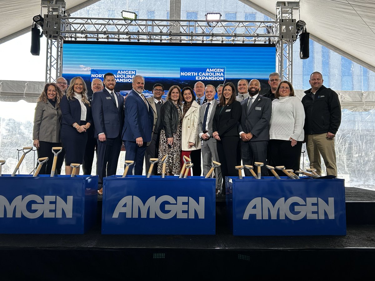 Biotech giant Amgen cut the ribbon on its new manufacturing plant in Holly Springs and then traded scissors for shovels to start work on a new venture. The company is investing $1.5 billion into the local economy and creating more than 725 jobs.
