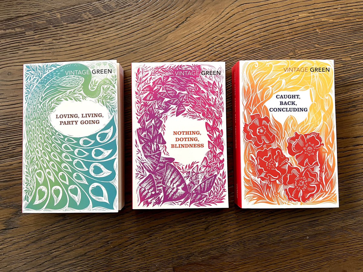 Arrived: all 9 novels of Henry Green, a “late modernist” admired by major figures of the literati (Updike, Isherwood, Welty, Auden). These are the British editions, but you can find 8 of his novels in NYRB’s catalog (a.k.a. the literary counterpart of the Criterion Collection).