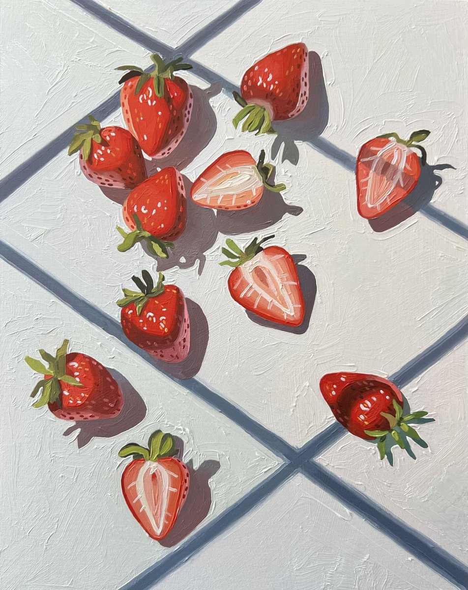 leahgardnerart's tweet photo. strawberries no. 4 ❤️‍🔥 https://t.co/vUzOqILRQZ