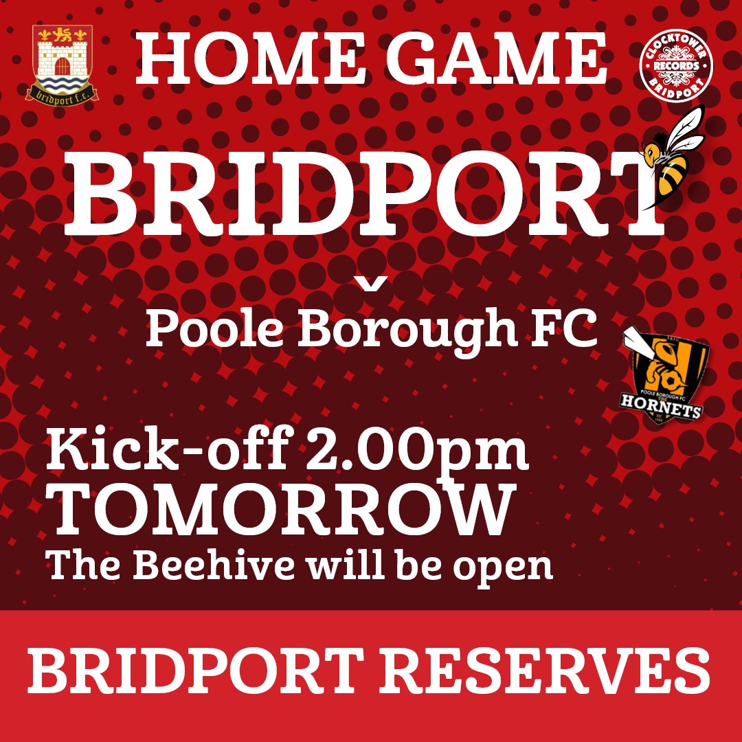 Our reserves ⚽️ will hopefully 🤞 be on tomorrow at home 🏡 vs. Poole Borough FC.

Kick-off 2️⃣ p.m.
Bar 🍻 open.

Team Sponsors: Clocktower Records.
#FootballMatch #LocalFootball #TeamSpirit #CommunitySupport #GoTeam #MatchDay