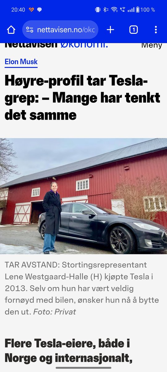 glenn_tunes's tweet photo. Norway used to be a Tesla loving country. This is not true anymore. And why is this?? It is not because of the car.. it is impossible for us to support Elon Musk. Time to boycott all Musk owned companies all over the world.. ban Tesla from our roads. The nazi can go fuck himself https://t.co/yCDaCQuAgl