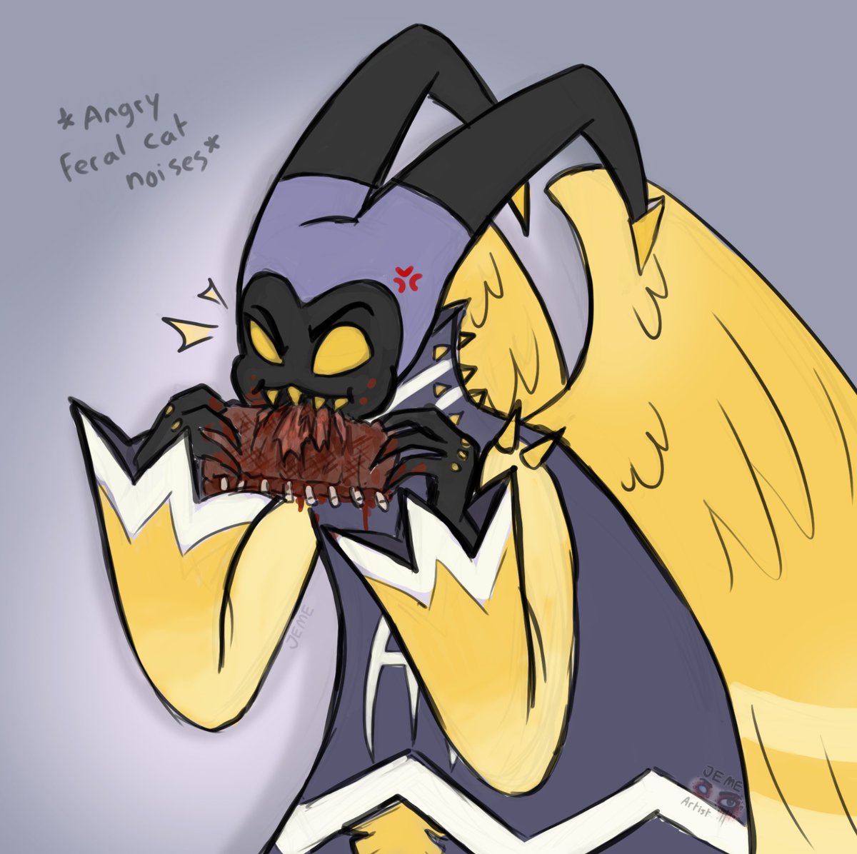 JEME_Artist's tweet photo. (Psps for @maplescraple )
Dont even THINK about stealing this mans ribs, he'll fite you- be warned 🤣

#HazbinHotelAdam #hazbinhotel #adam #dickmaster #ribmaster https://t.co/fkOQzkiGFR