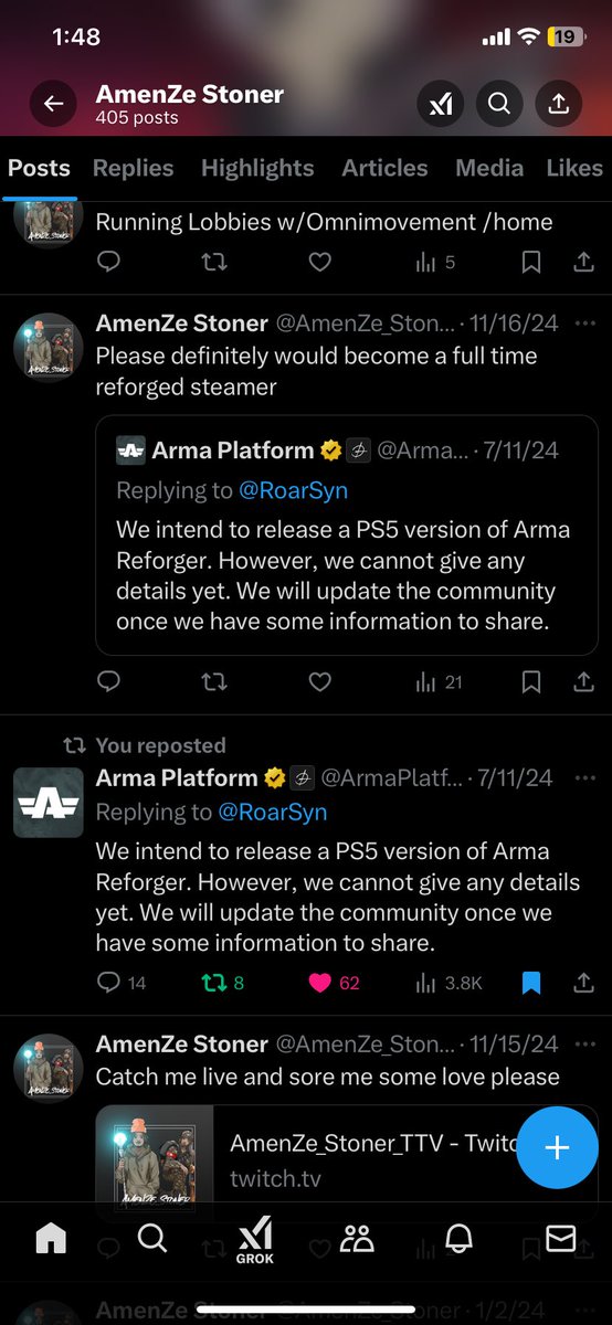 Look at me Now <a href="/ArmaPlatform/">Arma Platform</a> I love you guys dream do from true 🥺