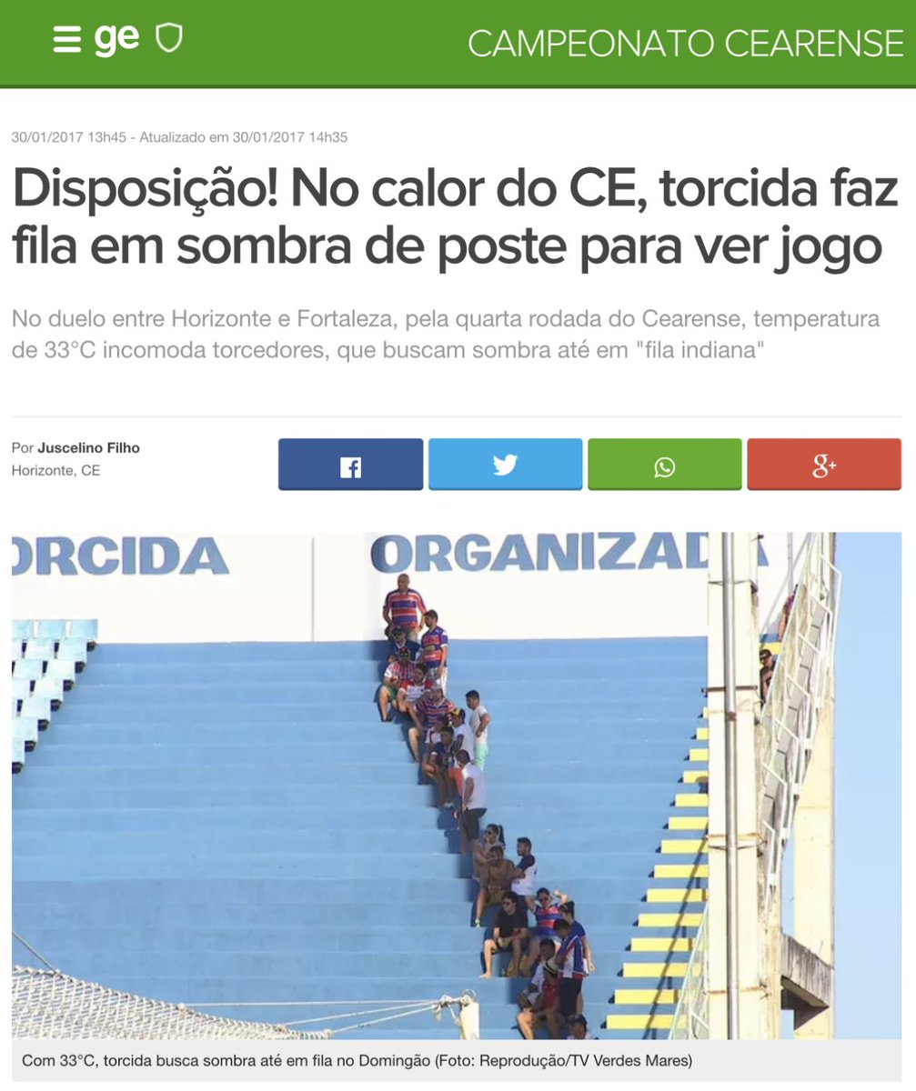 Horizonte x Fortaleza amanhã e eu só lembro dessa matéria! ☀️