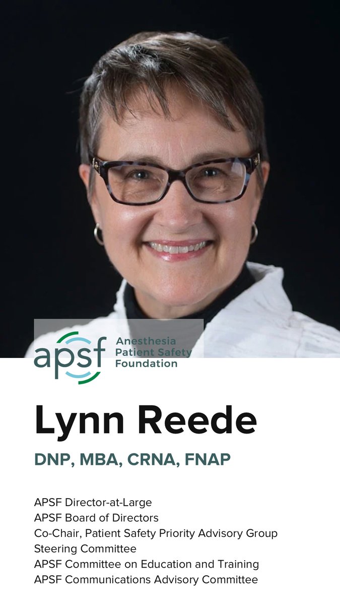 APSForg's tweet photo. The APSF 🎉celebrates🎉 our CRNA members of the #APSFBoard: 
Lynn Reede, DNP, MBA, CRNA, FNAP 📚 
Desirée Chappell, MSNA, CRNA, FAANA 🎙️ 
Dru Riddle, PhD, DNP, CRNA 🥼 

@northstaranes @topmedtalk @nu_saa @aanacrna #crnaweek #crna #srna #patientsafety https://t.co/U7Jjg2uwbS