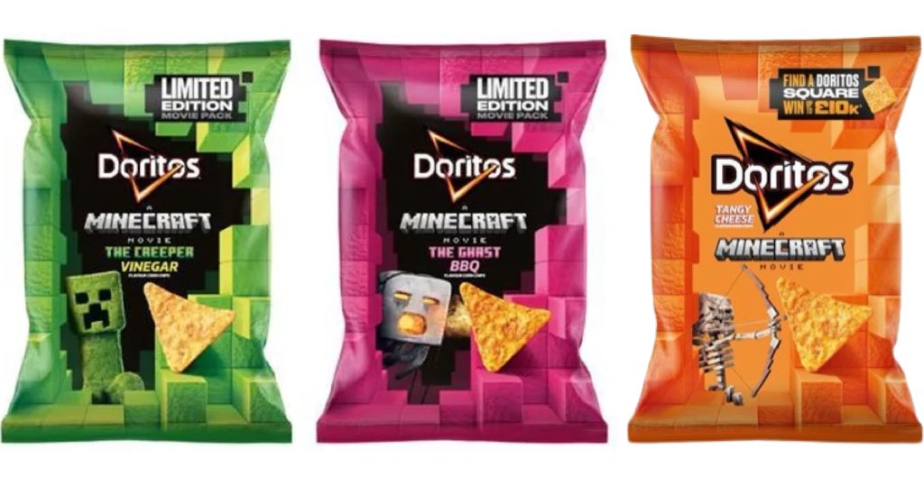 BobicraftMC's tweet photo. DORITOS se une a MINECRAFT lanzando sabores: Creeper Vinegar y Ghast BBQ

Llegará primero a Reino Unido y se espera en USA y LATAM.

Habra una promoción QR en las bolsas para ganar hasta £10k https://t.co/KHULiJm3Mf