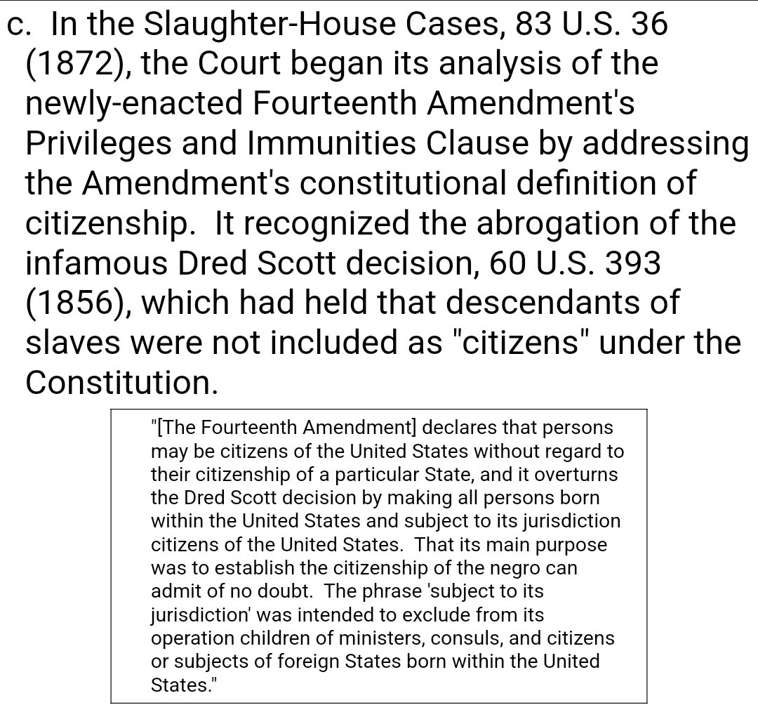 nyland_evan's tweet photo. @harkada2428810 @MrAndyNgo @SpeakerPelosi Supreme Court precedent says otherwise, the slaughterhouse cases and Elk vs Wilkins would like a word. https://t.co/HBJ6UbHRLB
