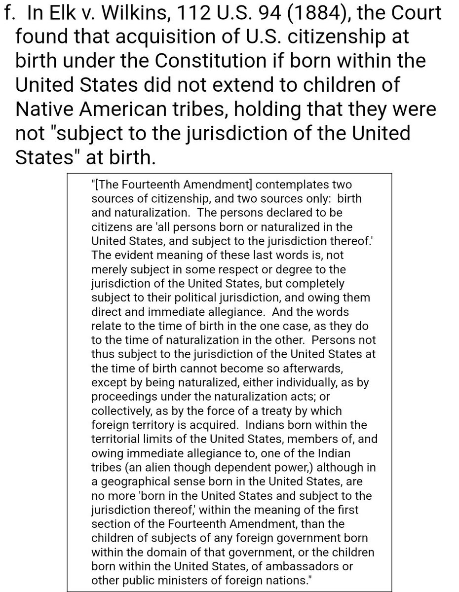 nyland_evan's tweet photo. @harkada2428810 @MrAndyNgo @SpeakerPelosi Supreme Court precedent says otherwise, the slaughterhouse cases and Elk vs Wilkins would like a word. https://t.co/HBJ6UbHRLB