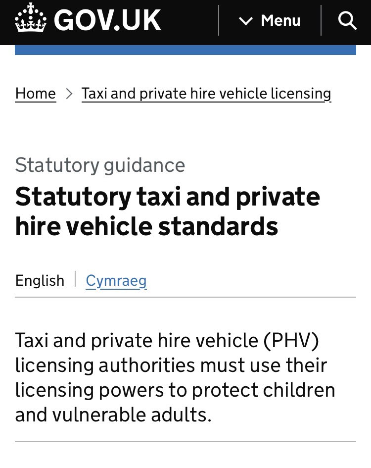 <a href="/cabtastic1/">Back in the cab</a> <a href="/overlook61/">La</a> <a href="/TXTREV/">taxi lud</a> <a href="/londontaxi_pr/">LondonTaxiPR</a> <a href="/TonyBrooksZoo1/">Tony Brooks</a> <a href="/The_LCDC/">London Cab Drivers Club</a> Last time I’m going to explain. Due to Rotherham, DfT introduced STATUTORY standards. Local authorities are required to ensure drivers have safeguarding awareness and are proficient in English, oral, reading and writing. In order that both ph and taxi have awareness cont