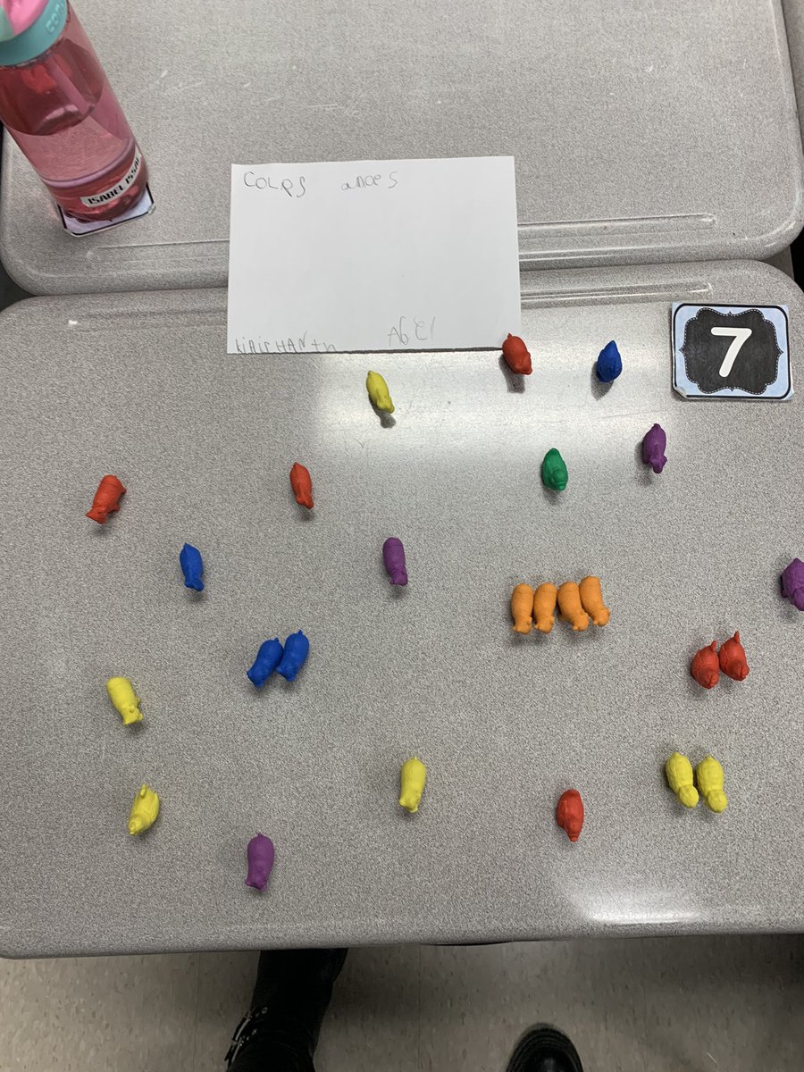MrsSnyder7's tweet photo. @HCMaltonDPCDSB Today the 2’s were given a handful of farm animal counters. They worked together in groups of 3 to sort what they were given. #dpmath Here is what they came up with. https://t.co/tf52oQZF8j
