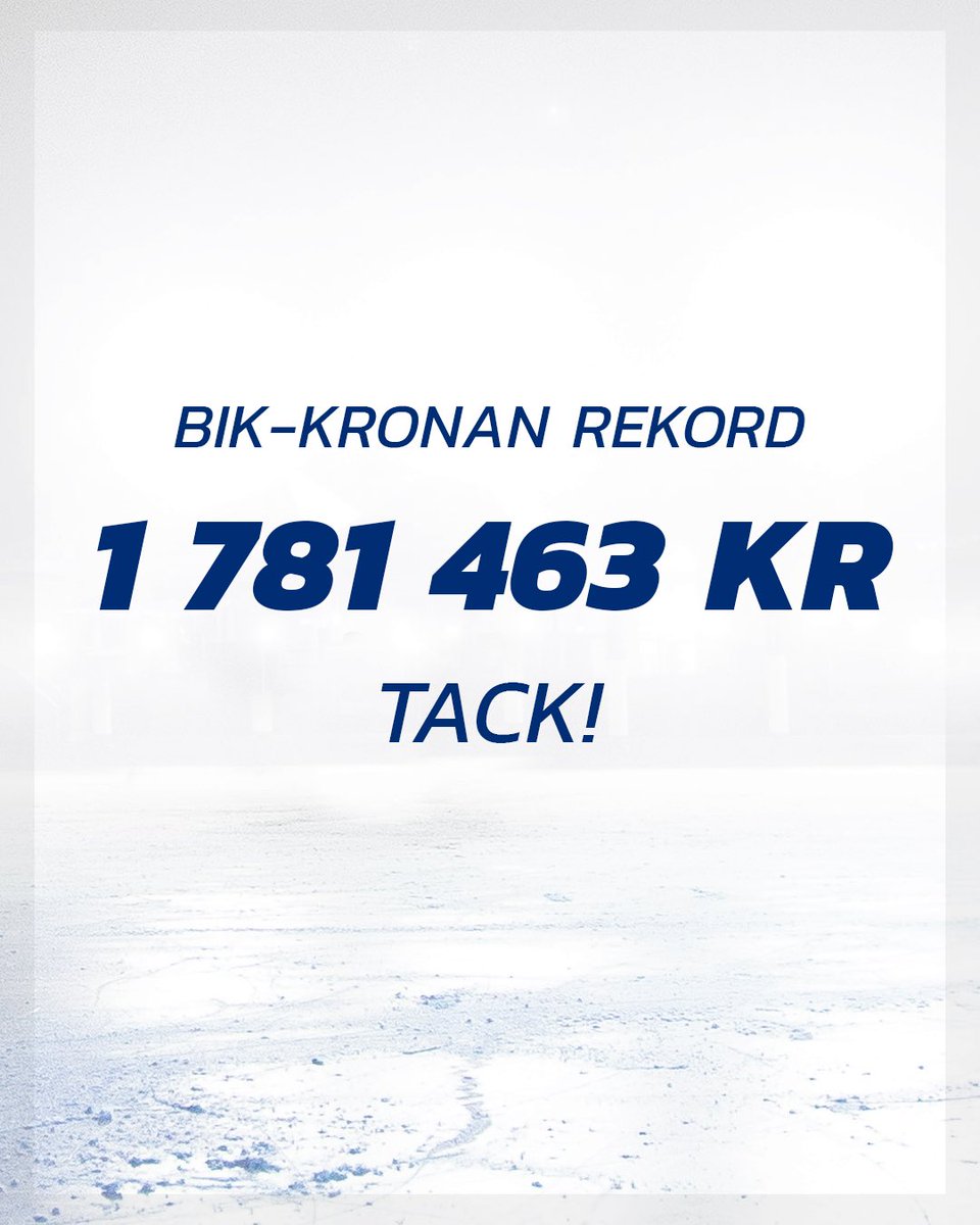 Tillsammans har vi slagit nytt rekord!

TACK 🤍💙

#BIKKarlskoga #StoltaBIKARE