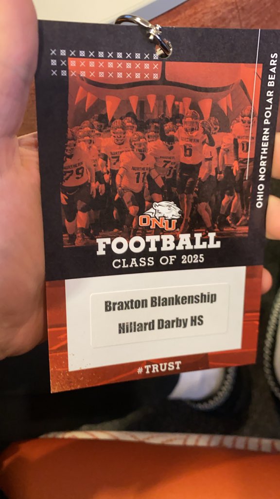 Braxton_75's tweet photo. #AGTG After an amazing visit i'd like to announce my third collegiate offer from @OhioNorthernFB thank you to coaches @Coach_Fries and @coachR_Brown for this opportunity https://t.co/4AXmwP4WMX