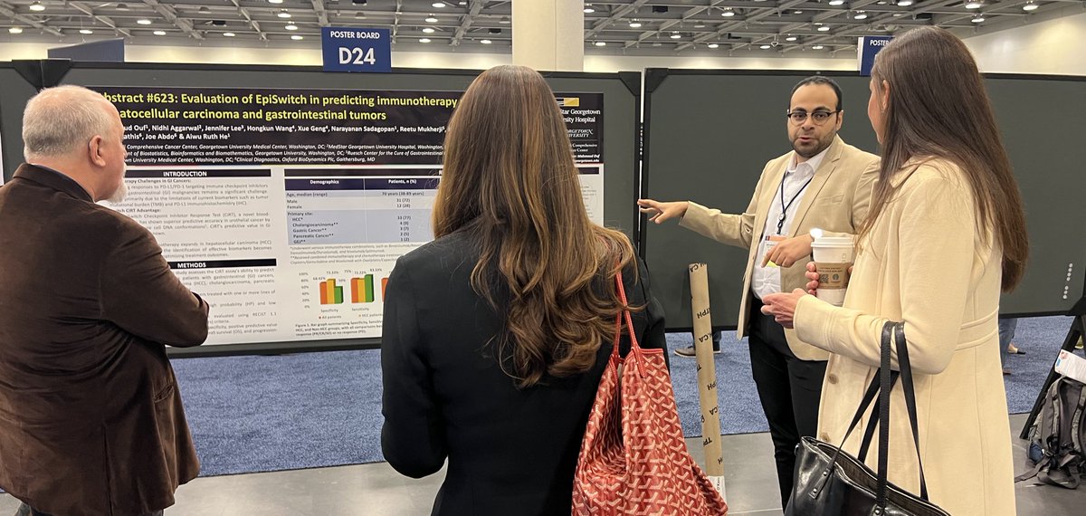 Cure GI Cancers (@rueschcenter) on Twitter photo “Evaluation of EpiSwitch in predicting immunotherapy response in hepatocellular carcinoma and gastrointestinal tumors.”
Research by <a href="/MahmoudOuf94/">Mahmoud Ouf, MD</a>, Hongkun Wang, <a href="/ReetuMukherjiMD/">Reetu Mukherji, MD</a>, <a href="/marshalj23/">John Marshall</a>, <a href="/RuthHe12/">Ruth He, MD, PhD</a>, and others <a href="/LombardiCancer/">Georgetown Lombardi</a>. #GI25 “Evaluation of EpiSwitch in predicting immunotherapy response in hepatocellular carcinoma and gastrointestinal tumors.”
Research by <a href="/MahmoudOuf94/">Mahmoud Ouf, MD</a>, Hongkun Wang, <a href="/ReetuMukherjiMD/">Reetu Mukherji, MD</a>, <a href="/marshalj23/">John Marshall</a>, <a href="/RuthHe12/">Ruth He, MD, PhD</a>, and others <a href="/LombardiCancer/">Georgetown Lombardi</a>. #GI25