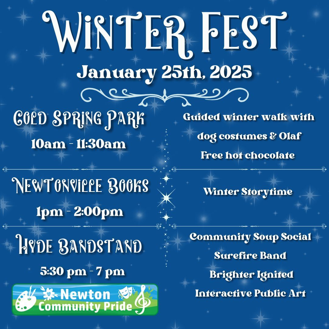 🌟 WinterFEST Spotlight🌟 Join us for a scenic winter walk at Cold Spring Park on Saturday, January 25th at 10am. Feel free to dress up your dog in costume, and don’t miss Olaf's winter adventures. Due to slippery conditions, we encourage you to wear cleats, yak tracks, etc.