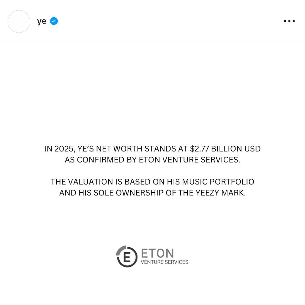 XXL's tweet image. Ye’s current net worth is $2.77 billion according to Eton Venture Services💰💰
