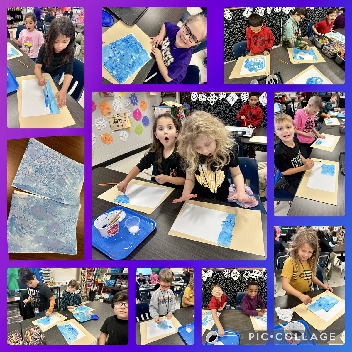NolaKWilson's tweet photo. The secret powers of salt! A little Science experiment in Art today with 2nd grade. 🤗🖌️🧂 https://t.co/hmm4S5tffx