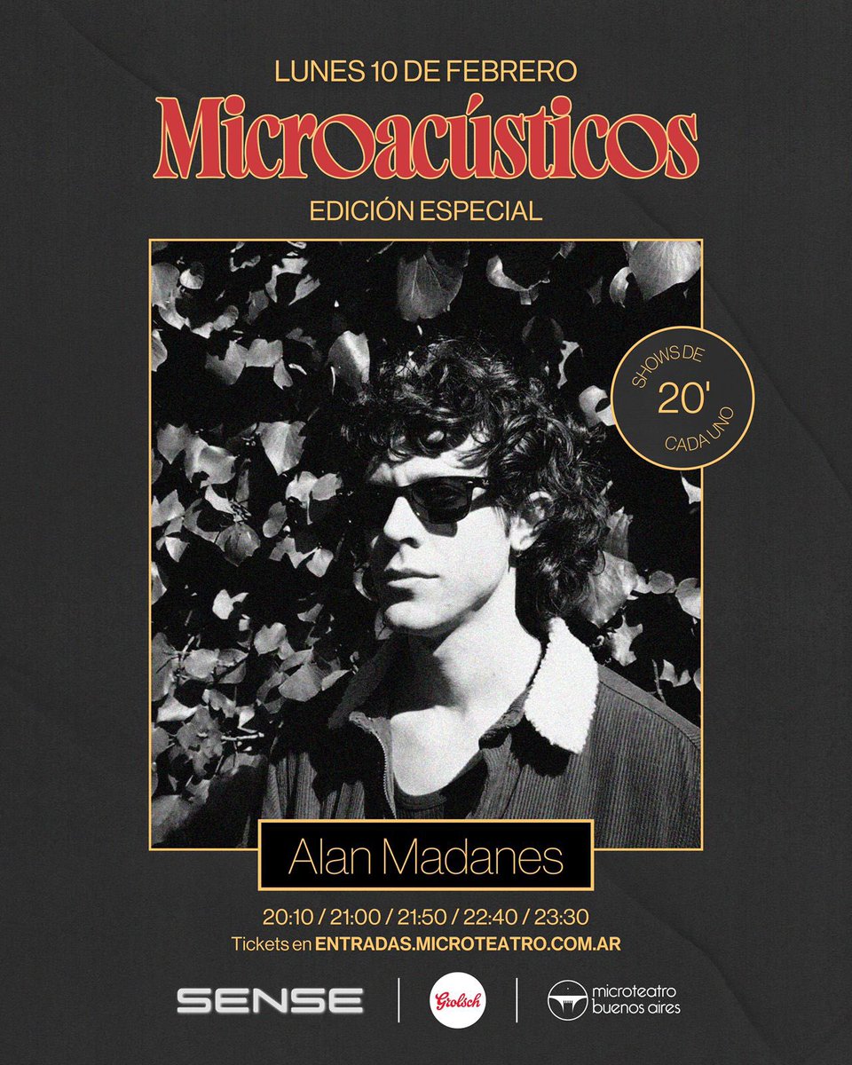 alanmadanes's tweet photo. Hola amigos. El 10 de febrero presento mis canciones por primera vez con la guitarra en Microteatro. Serán 5shows de 20minutos para 20personas cada uno. Los invito a compartir conmigo este momento tan especial. 
Link entradas https://t.co/aQq8CmCN2X https://t.co/g7PkId2P9v