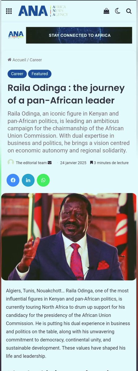 Fuata_B's tweet photo. The Rt. Hon @RailaOdinga
has received endorsements from all corners of the continent for AUC chairmanship.

#TheAfricanLion https://t.co/2EsnRus3ny