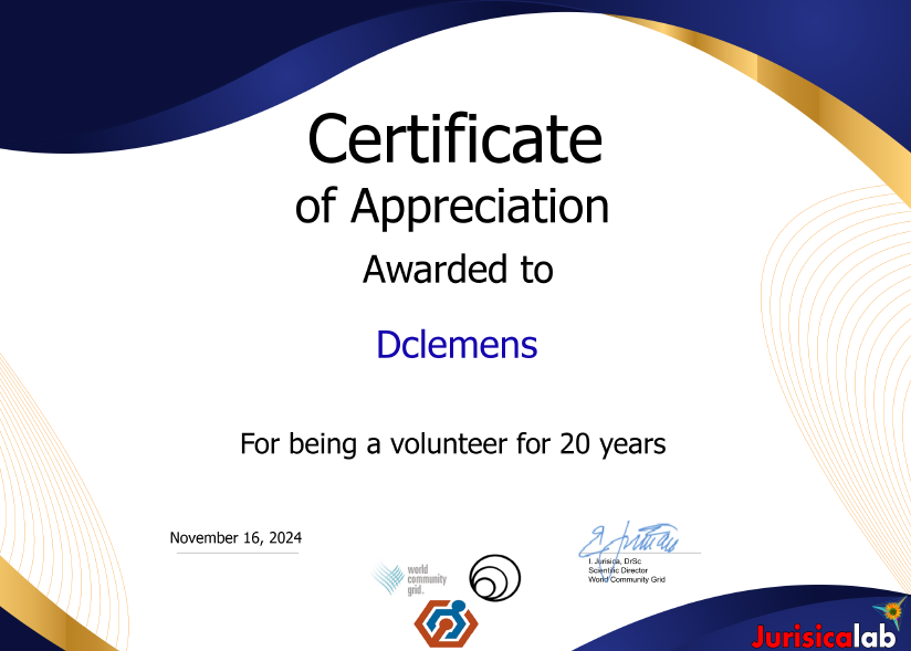 ThingamaTweet's tweet image. For the past 20 years, my idle computer time has been helping World Community Grid research important challenges like diseases and hunger. It's a small way to make a big difference!
#worldcommunitygrid @WCGrid