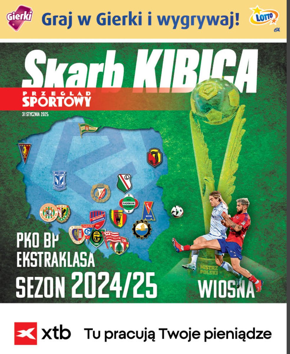 Już 31 stycznia z “Przeglądem Sportowym” aż 196 stron o PKO BP Ekstraklasie!!! Morze statystyk, aktualne składy, typy wszystkich trenerów, zdjęcia drużyn, wywiady, terminarz z miejscem na wpisywanie wyników. ⁦<a href="/totalizator_sp/">Totalizator Sportowy</a>⁩ ⁦<a href="/xtbpl/">XTB Polska</a>⁩ ⁦<a href="/_Ekstraklasa_/">PKO BP Ekstraklasa</a>⁩ ⁦