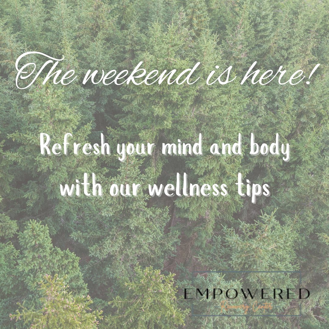 EmpoweredR's tweet photo. ✨Let's celebrate another weekend with a focus on wellness and sobriety:
* Reflect on your progress 📝
* Engage in a new hobby 🎨
* Connect with your support network 🤝
* Take a nature walk and rejuvenate 🍃
##atlanta #marietta #kennesaw #cobb #selfcare #EmpoweredRecovery https://t.co/KPhVDNPLIV