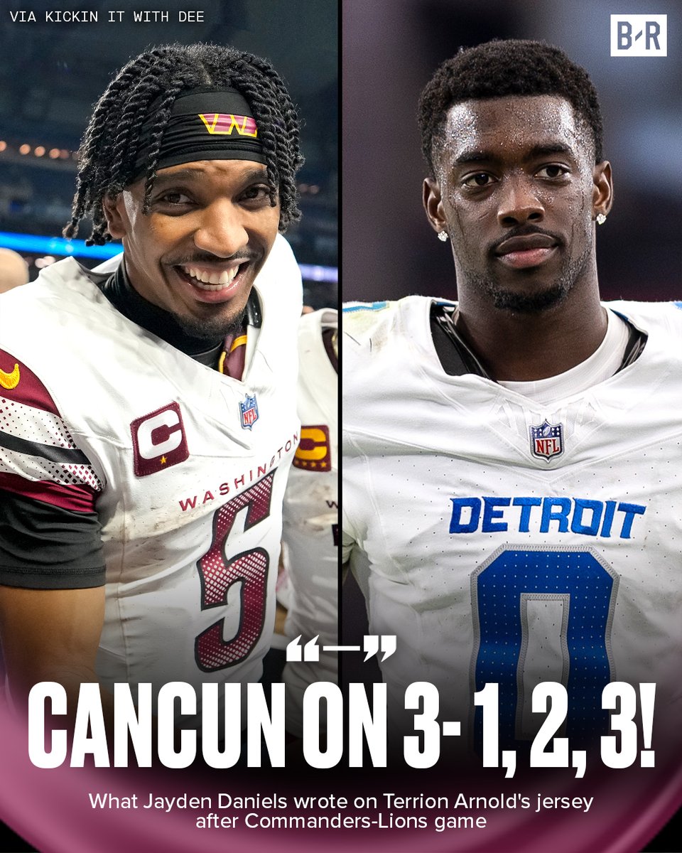 BleacherReport's tweet photo. Jayden Daniels had to troll the Lions after beating them 😂🌴

(via @KickinItWithDee) https://t.co/e8EsPQBT6u