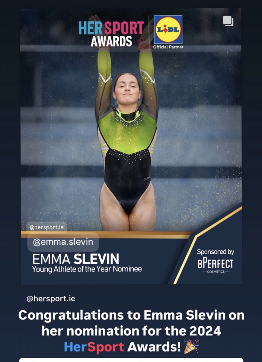 Congratulations to 2024 Northern European medalist Emma Slevin on her nomination for the HerSport Awards! 🎉

The event takes place tomorrow. Tickets can be bought here 👉🏻awards.hersport.ie