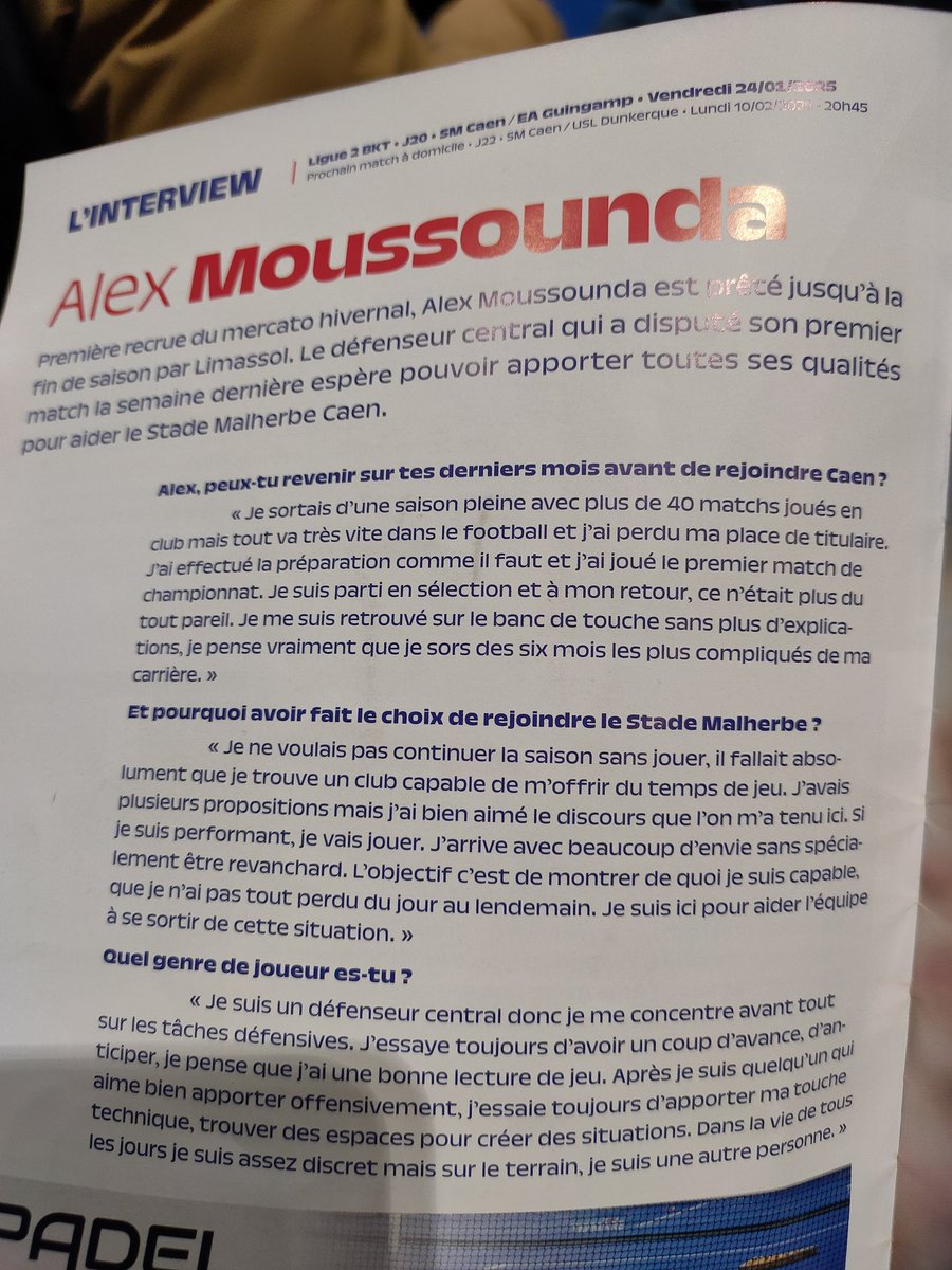 Je relis l'itw du petit book a la MT, la lecture est pas la même qu'avant le match bizarrement !