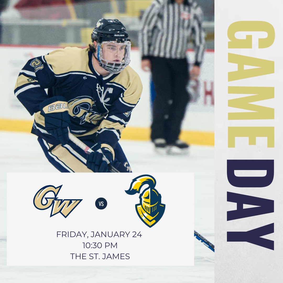 It’s Gameday‼️

Join us tonight at the St. James to watch your Revs play against Neumann University at 10:30PM for the last home game of the season! Make sure not to miss it🏒 See you all there😉

#gameday #gwuhockey #collegehockey #raisehigh