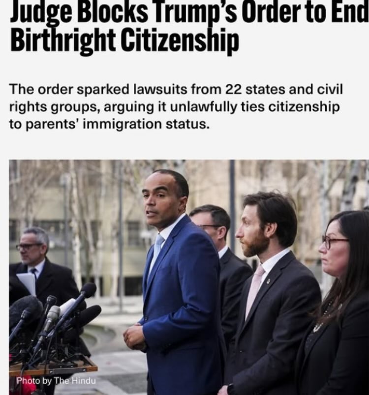 MTRStates's tweet photo. @MtrStates celebrates yesterday's ruling temporarily blocking Trump's order to end birth right citizenship.  Trump can't rewrite the Constitution or decide who is "American enough" for citizenship. Our courts will continue to stop Trump from carrying out his fascist agenda. https://t.co/rCpMughxaV