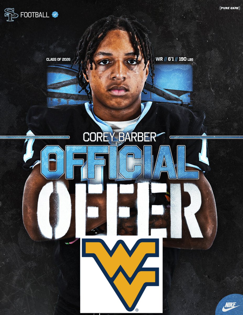 SpainParkFB's tweet photo. Jag Nation… Congrats go out to our 26 WR Corey Barber for picking up an offer from West Virginia! Good things happen to good people who do right and lead others! Proud of you man!
#SPFootball
#ItsComing https://t.co/kf5QIV2ljo