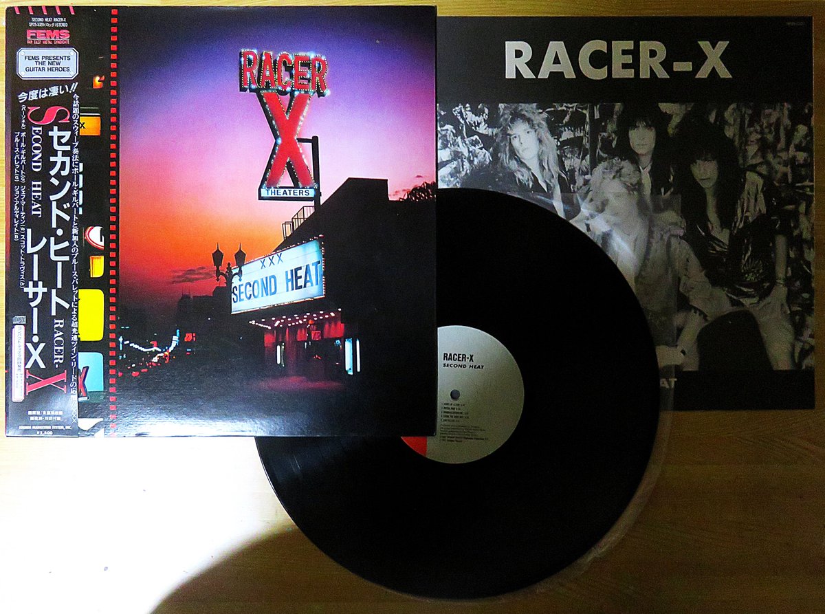 nekometallion's tweet photo. セカンド・ヒート #SecondHeat レーサーXが1987年に発売、2枚目、帯付きアナログ盤。Street Lethalは好きでよく聴いてたんだけど、これ久々に聴いたな~いや~いいアルバムだわ~ブルース・ブイエとポール・ギルバートの高速ツインリードは圧巻の一言!っていうか俺的にはMR.BIGより、こっちの方だな! https://t.co/MMQ25zJ7yW