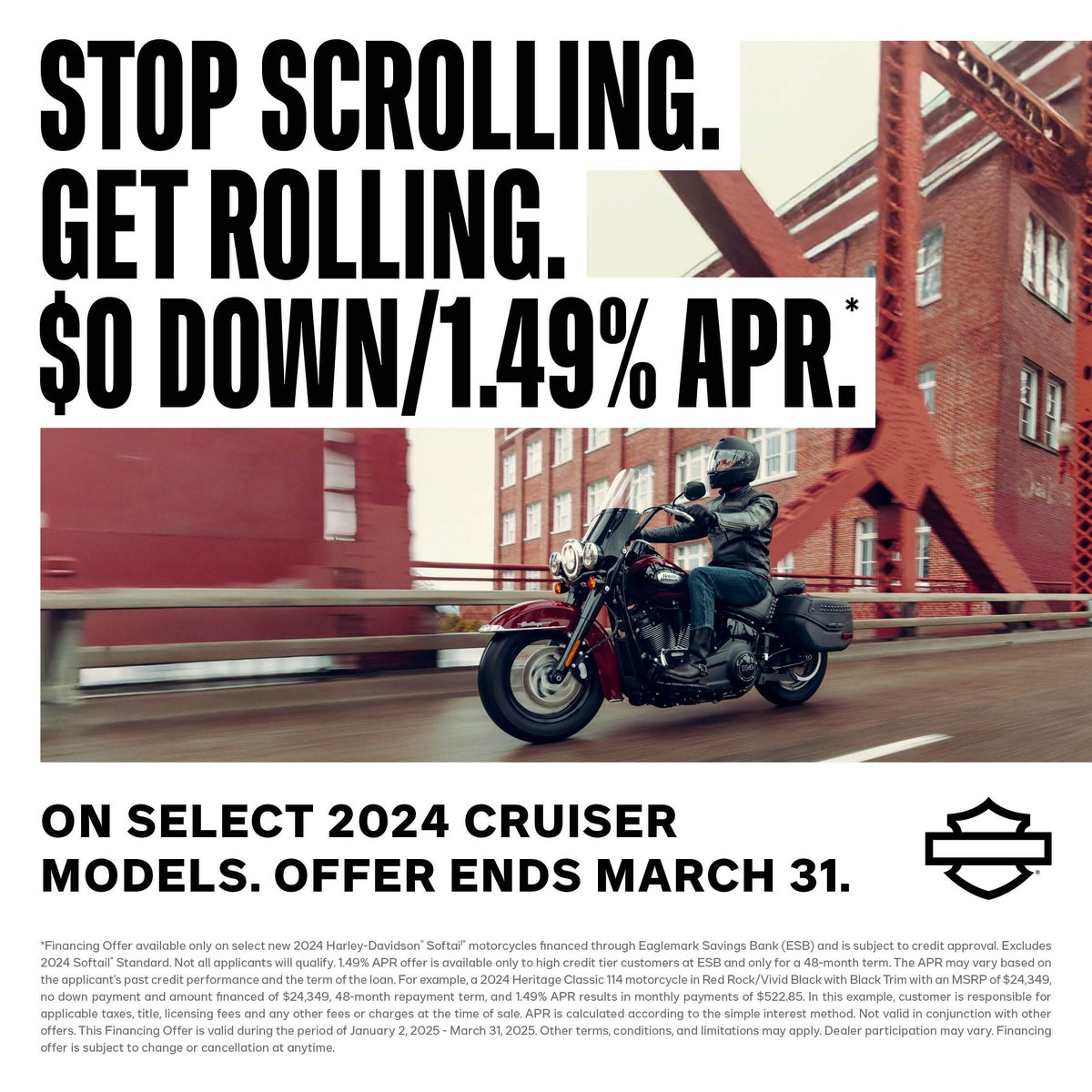 lasvegasharley's tweet image. Purchase a select 2024 cruiser model from Las Vegas Harley-Davidson and be eligible for HD incentives like $0 down and low APR. Swing by today and find the perfect bike for you! hubs.ly/Q033Bhqb0

#Harleydavidson #motorcycles #LowAPR #Cruisers #2024Cruisers #LasVegas #Vegas
