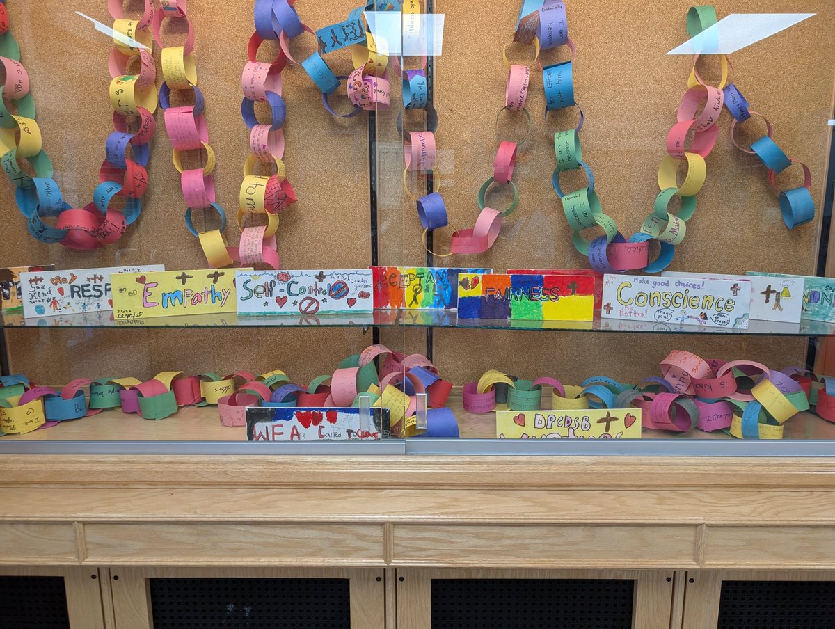 Our school came together during our wellness week to create a linked together with kindness and love chain. We display them proudly as a commitment to connection and kindness.
