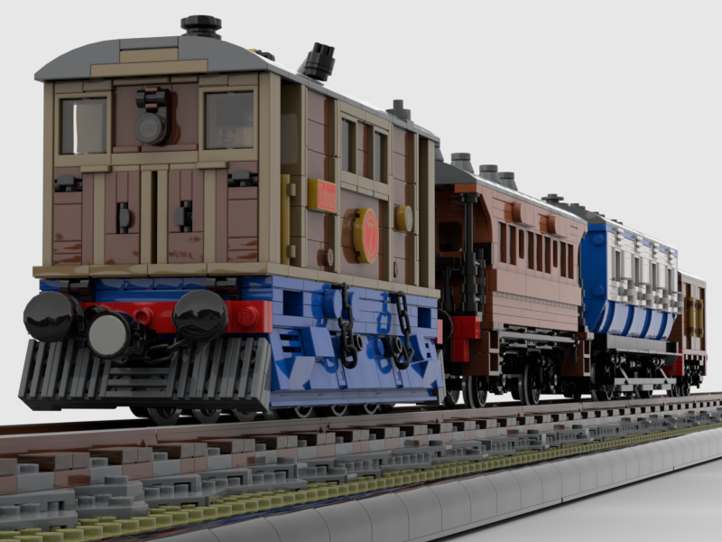 LegoRailway's tweet photo. TOBY!!!! bout firggin time! His chassis was fighting me for the longest  and the last few days I managed to work it out. I did his liveries according to time period. dock working years, the old tramway, and then Sodor. his Consists reflect the time period as well. https://t.co/s0Iec9rU92
