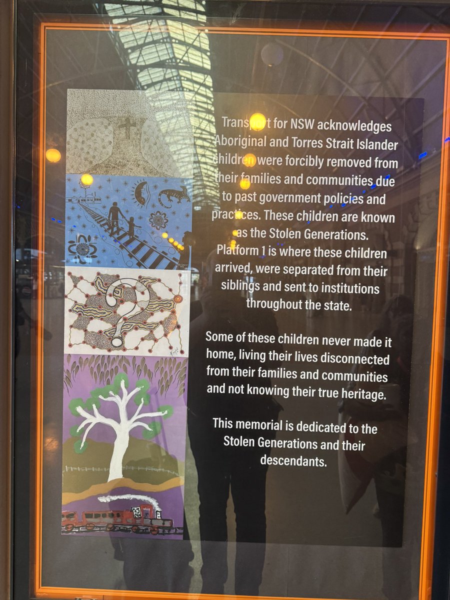 In a quiet corner in the entrance to Central Railway Station Sydney stands an inconspicuous monument to the stolen generation. Industrial scale removal of Indigenous children from their parents to be put into homes or given to others. Disgraceful!!!!