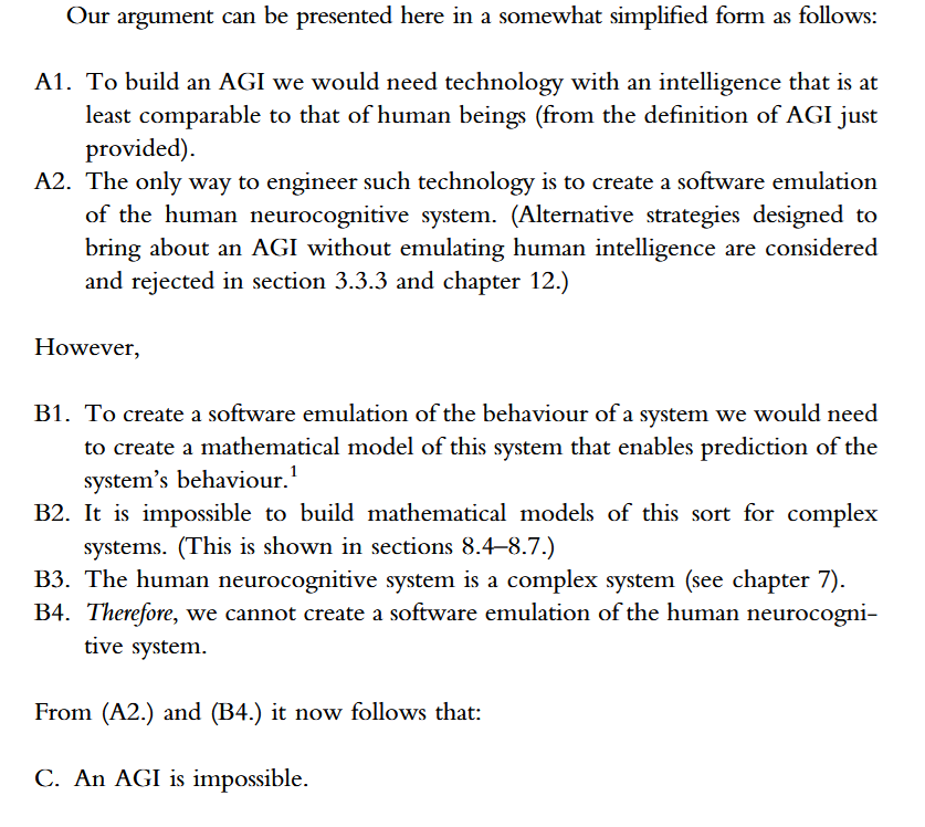 ACSummerfield's tweet photo. @maxwinga You're in luck, because building a human-level artificial intelligence isn't metaphysically possible. https://t.co/CNJvGhsm3p credit: @JobstLandgrebe  and Barry Smith https://t.co/10AKl1bnVx