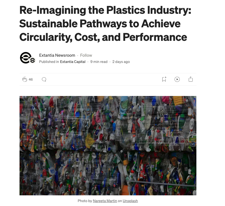 milesgander's tweet photo. A nice overview of the emerging circular technology in the plastics industry from @extantiacapital. Excited to have @BirchBiosci's platform highlighted. 

We're building the circular plastic economy using AI, enzymes and green chemistry. Article link and more info ⬇️ https://t.co/A0LFLVkSwU