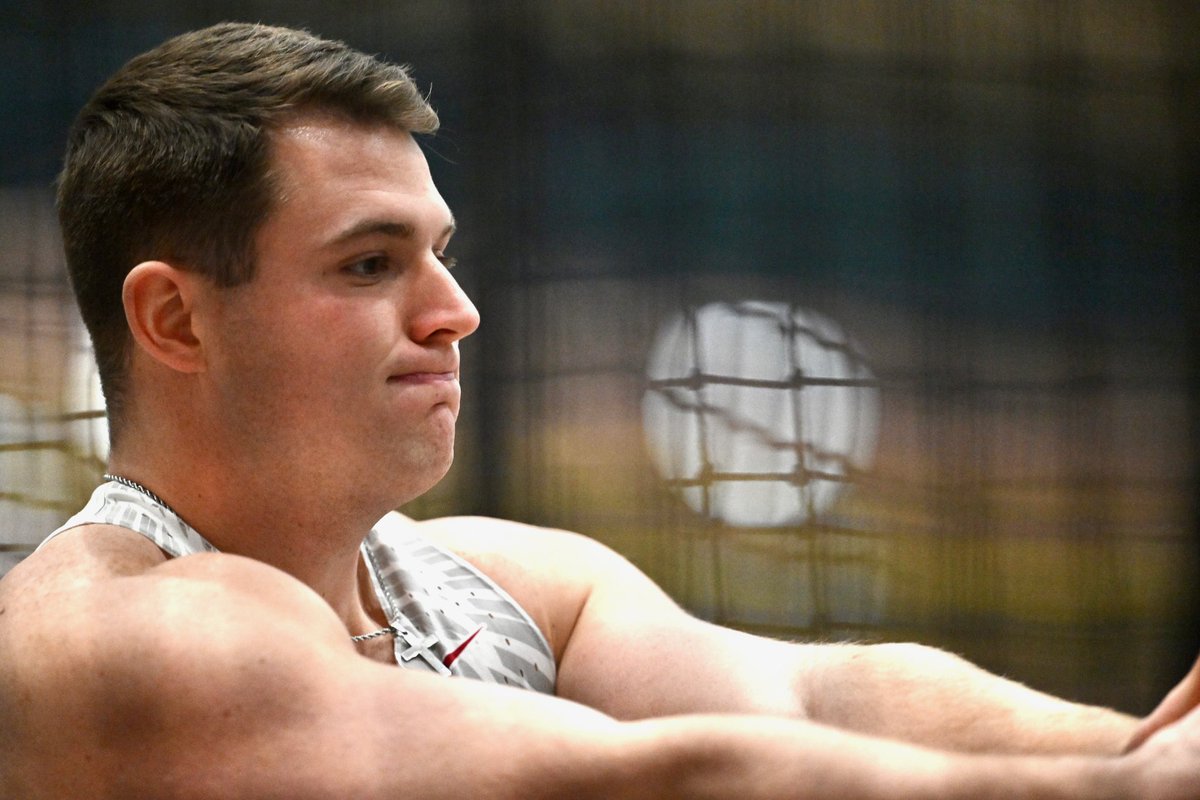 CycloneTrackXC's tweet photo. Swept the weight throw. 

1. Cam Jones 72-10 1/2 (22.21m)
2. Garret Wagner 65-11 3/4 (20.11m)
3. Zach Verzani 63-9 3/4 (19.45m, No. 7 in ISU history)

#CycloneSZN https://t.co/raP7K3Z4Cy