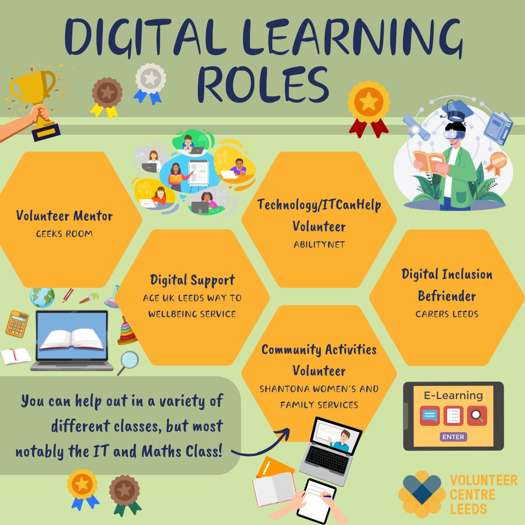 Volunteer Centre Leeds (@volunteerleeds) on Twitter photo ✨Consider volunteering in #DigitalLearning, where you can educate others in computers! 🧑💻
We have roles with <a href="/ShantonaLeeds/">Shantona Leeds</a>, <a href="/geeksroomcic/">Geeks Room CIC</a>, <a href="/abilitynet/">AbilityNet</a>, @AgeUKLeeds and <a href="/CarersLeeds/">Carers Leeds</a>! 💟
👉 doinggoodleeds.org.uk/volunteering
#EducationDay #DigitalSolutions #Leeds #EdTech #volunteer ✨Consider volunteering in #DigitalLearning, where you can educate others in computers! 🧑💻
We have roles with <a href="/ShantonaLeeds/">Shantona Leeds</a>, <a href="/geeksroomcic/">Geeks Room CIC</a>, <a href="/abilitynet/">AbilityNet</a>, @AgeUKLeeds and <a href="/CarersLeeds/">Carers Leeds</a>! 💟
👉 doinggoodleeds.org.uk/volunteering
#EducationDay #DigitalSolutions #Leeds #EdTech #volunteer