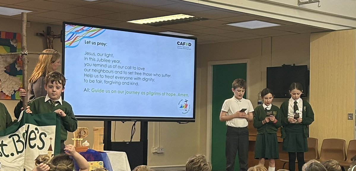 A time of celebration in school launching the year of the Jubilee… what are you going to do to be a ‘pilgrim of hope’ this year for the world? 🌍 <a href="/EducationShrew/">Education - Diocese of Shrewsbury</a>