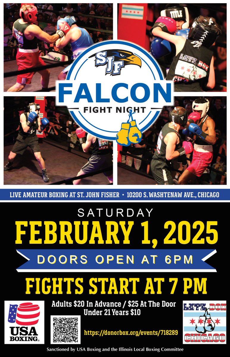 sjfhns's tweet photo. Falcon Fight Night is 1 week away. This has been such a great night of action the last 2 years. Food, cash bar and most importantly, great amateur bouts. Come see what it’s all about. Bring a friend or 5. https://t.co/VUanJ4mfgk