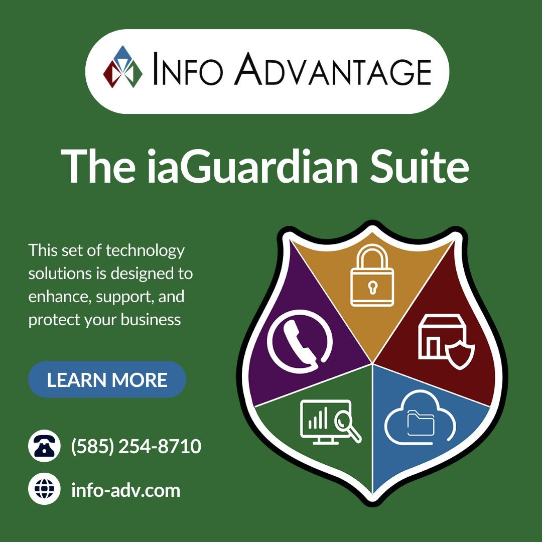 Unlock the full potential of your business with the iaGuardian suite—tailored solutions to enhance, protect, and support your operations. Ready to secure your future? Contact our team now to discover how we can help: buff.ly/3PwIPVP #RochesterNY #ITPartner #Cybersecurity